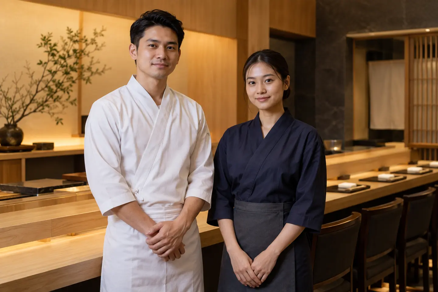 ชุดพนักงานร้านอาหารญี่ปุ่นในไทยและกรุงเทพฯ | ซูชิและโอมากาเสะ