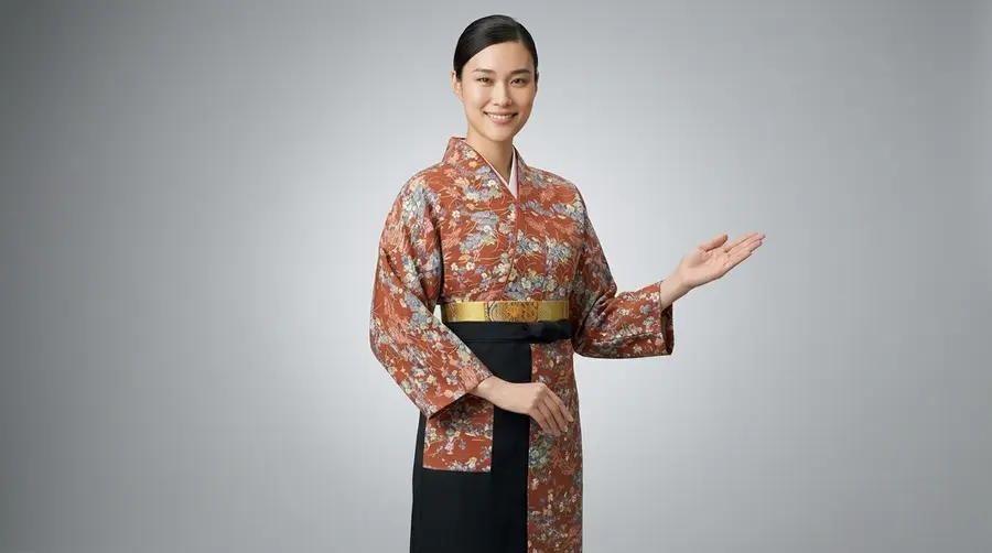 Floral Heritage Modern Kimono Uniform