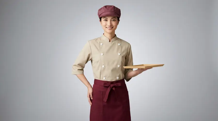 Burgundy & Khaki Two-Tone Professional Apron