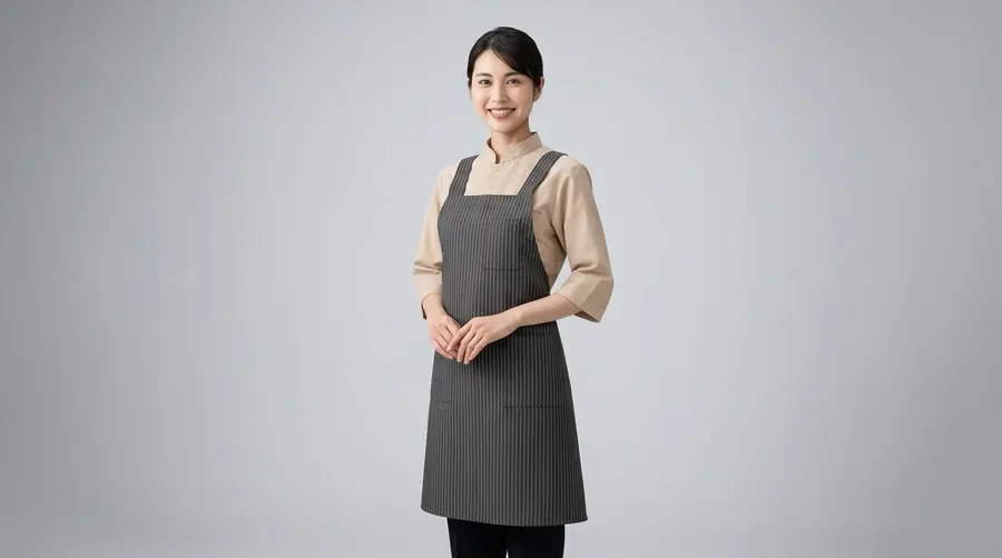 Charcoal Pinstripe Professional Bib Apron