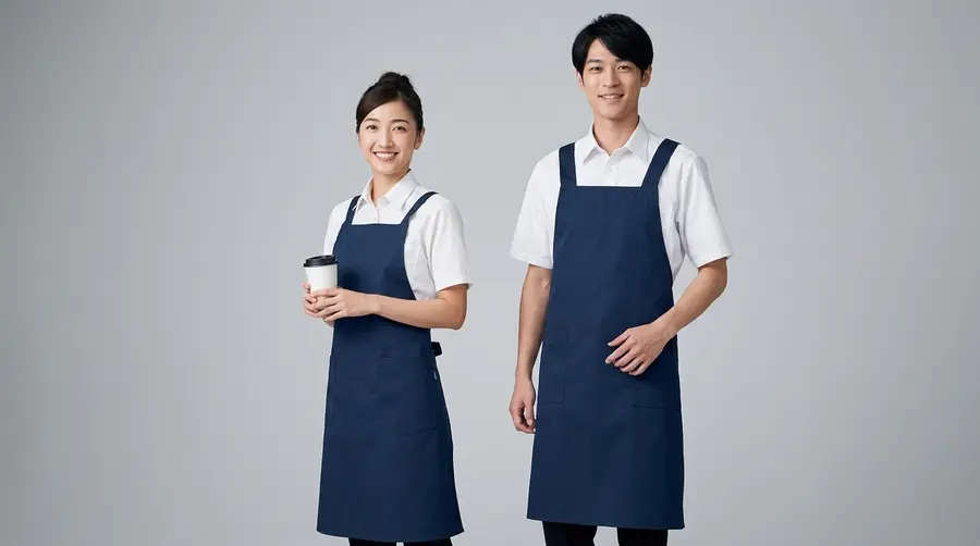 Classic Navy Blue Professional Bib Apron