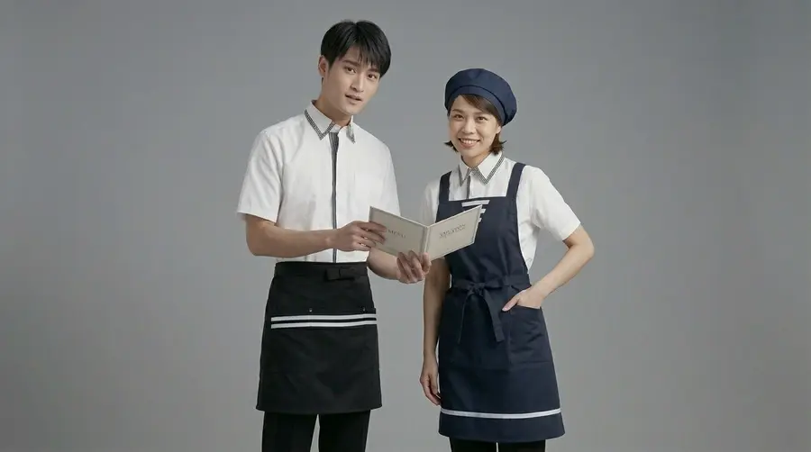 Modern Linear Double Stripe Professional Apron