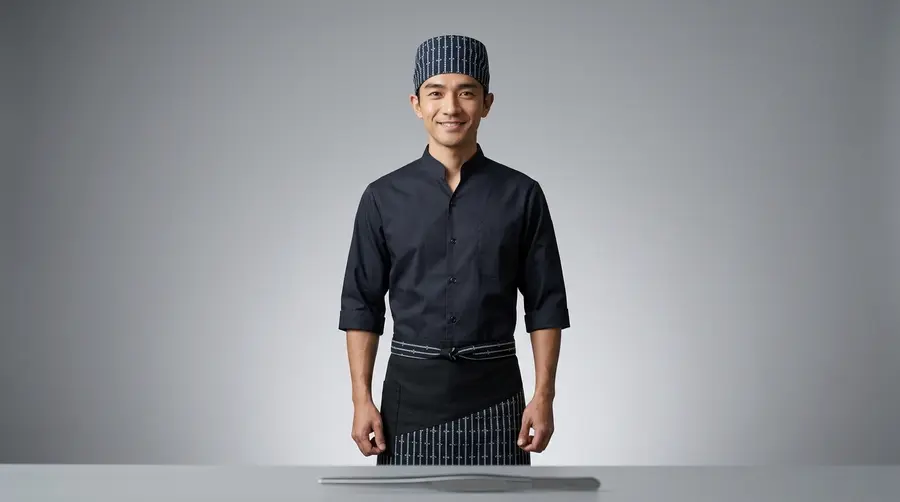 Navy-Grey Modern Two-Tone Apron
