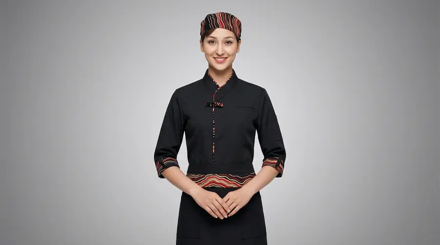 Premium Red Wave Graphic Waist Apron