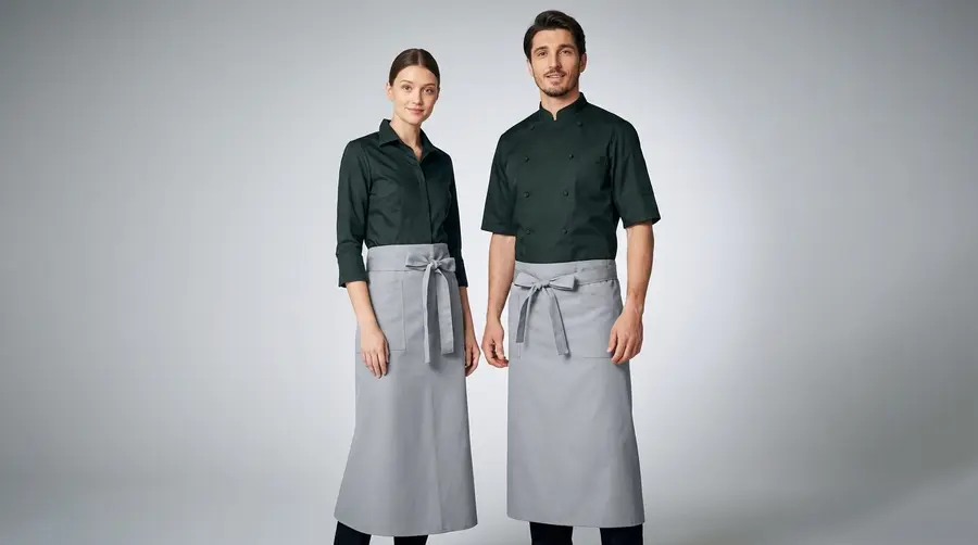 Modern Silver Professional Waist Apron