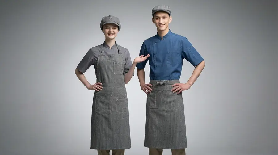 Grey Hickory Stripe Utility Apron