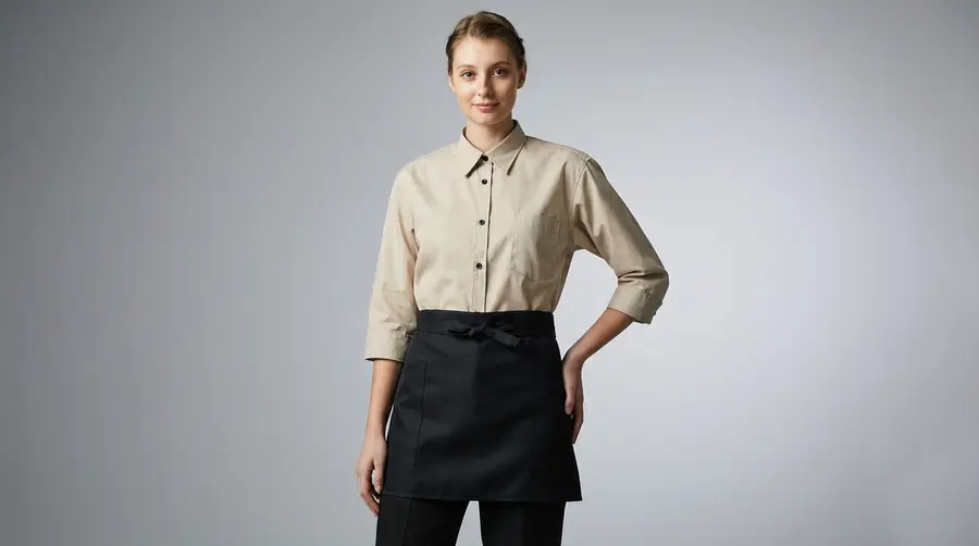 Minimal Black Short Waist Apron