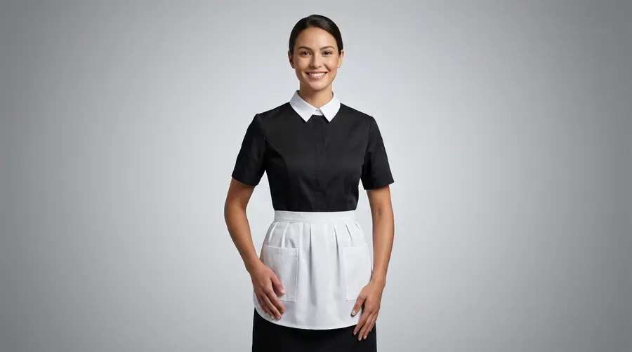 Classic White Rounded Waist Apron