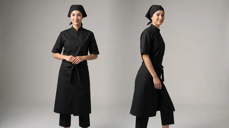 Elegant Noir Long Waist Apron