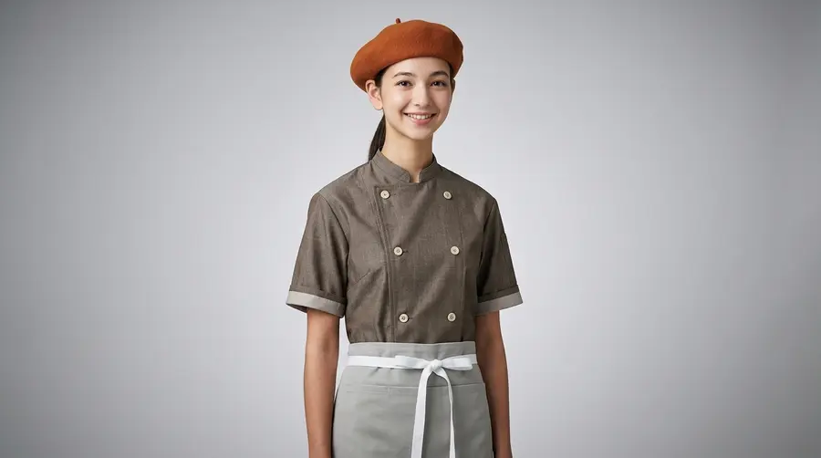 Modern Artisanal Earth-Tone Cafe Set with Terracotta Beret