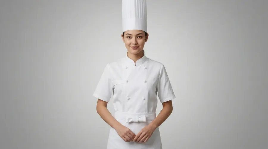 Premium White Elegance Female Chef Uniform Set