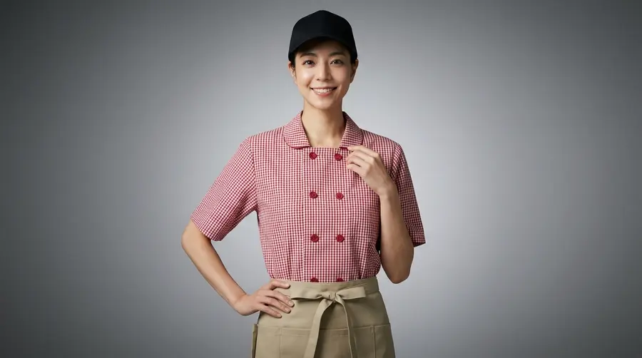 Country Cafe Red Gingham Check Uniform Set