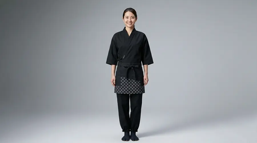 Classic Black Zen Uniform – Petit Floral Accent