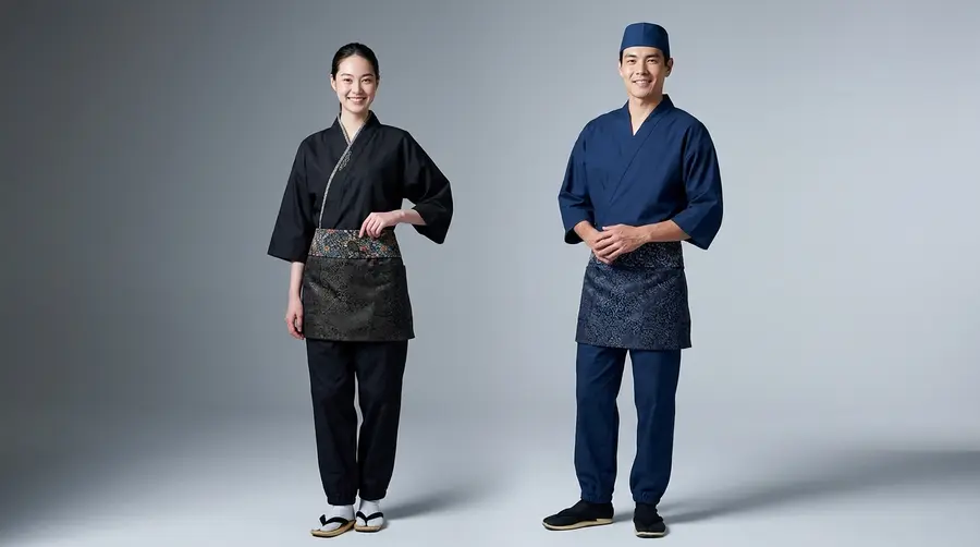 Modern Japanese Restaurant Uniform (Navy & Indigo)