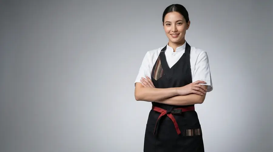 V-Neck Premium Striped Apron