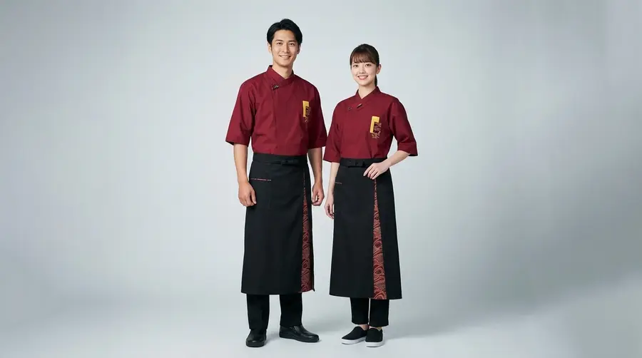 Burgundy Gold Craft Service Uniform