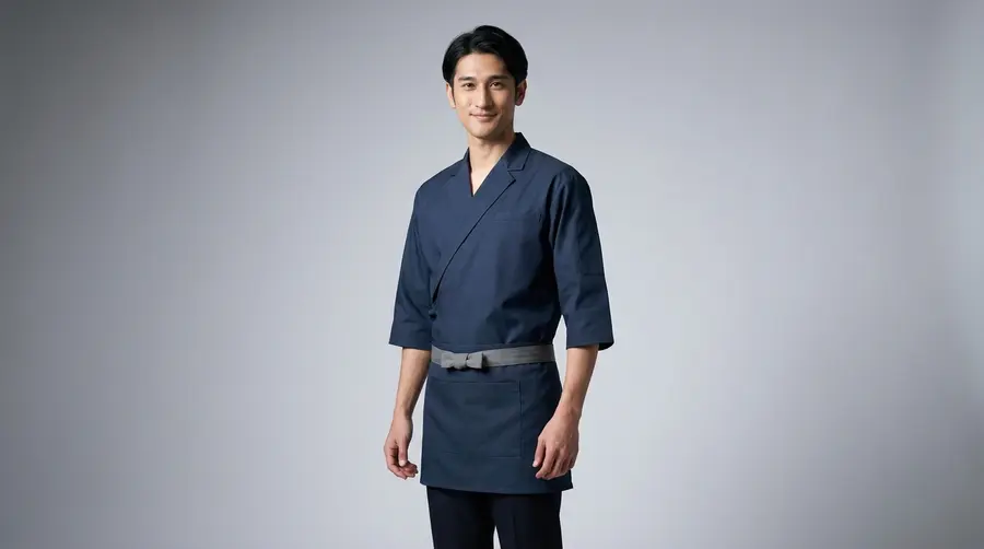 Modern Indigo Kimono Service Shirt