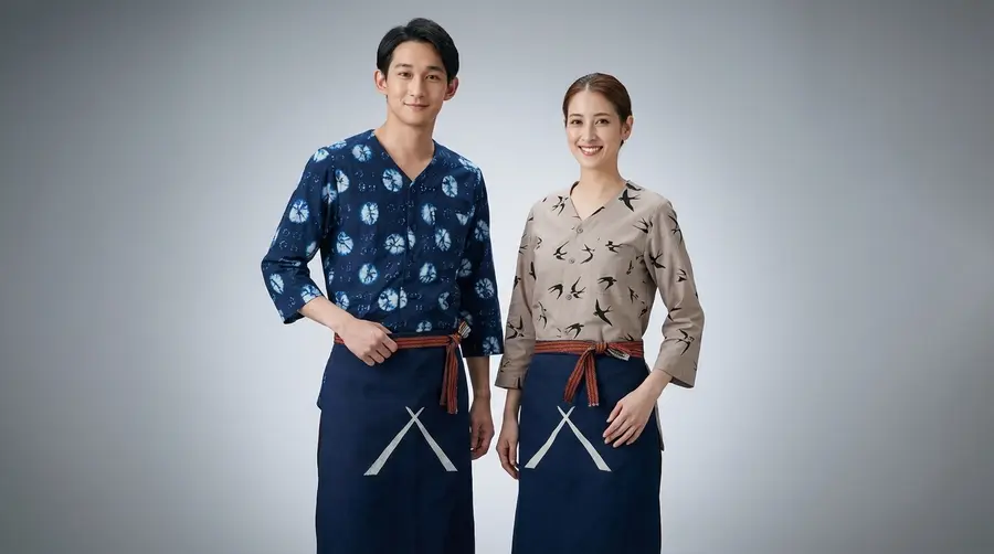 Indigo Shibori & Swallow Folk Uniform