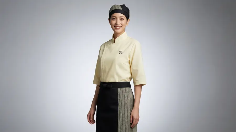 Japanese Wrap Collar Cream Uniform