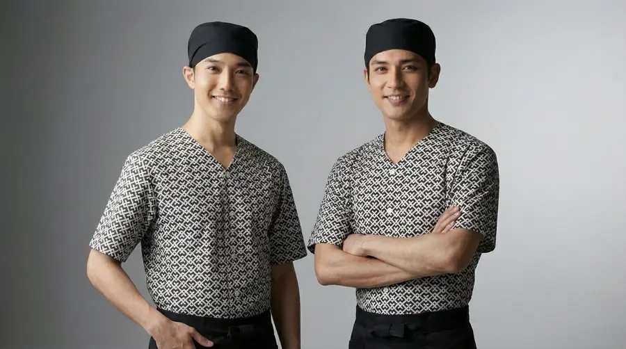 Modern Geometric Print Service Shirt