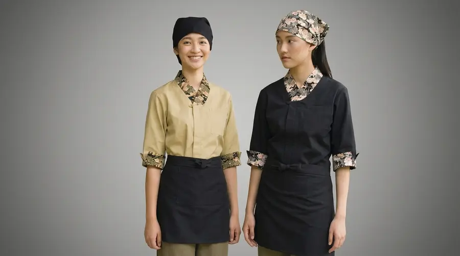 Japanese Floral Fusion Service Shirt